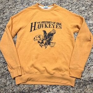 Charlie Hustle Iowa Hawkeyes Sweatshirt Womens Medium Gold Fleece Crewneck